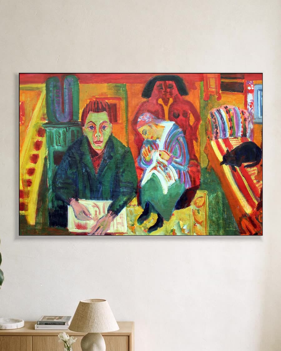 De woonkamer in een aluminium frame aan dezelfde muur