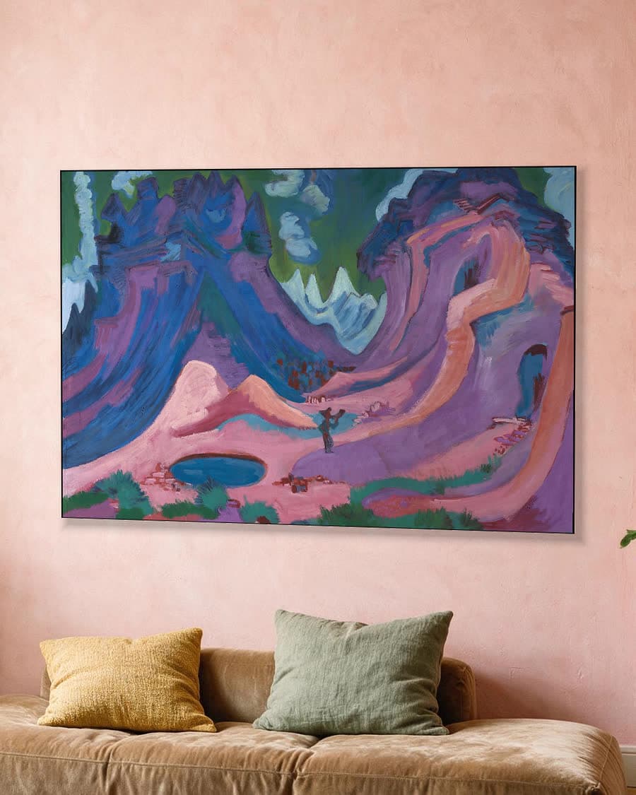 Amselfluh in een aluminium frame aan dezelfde muur