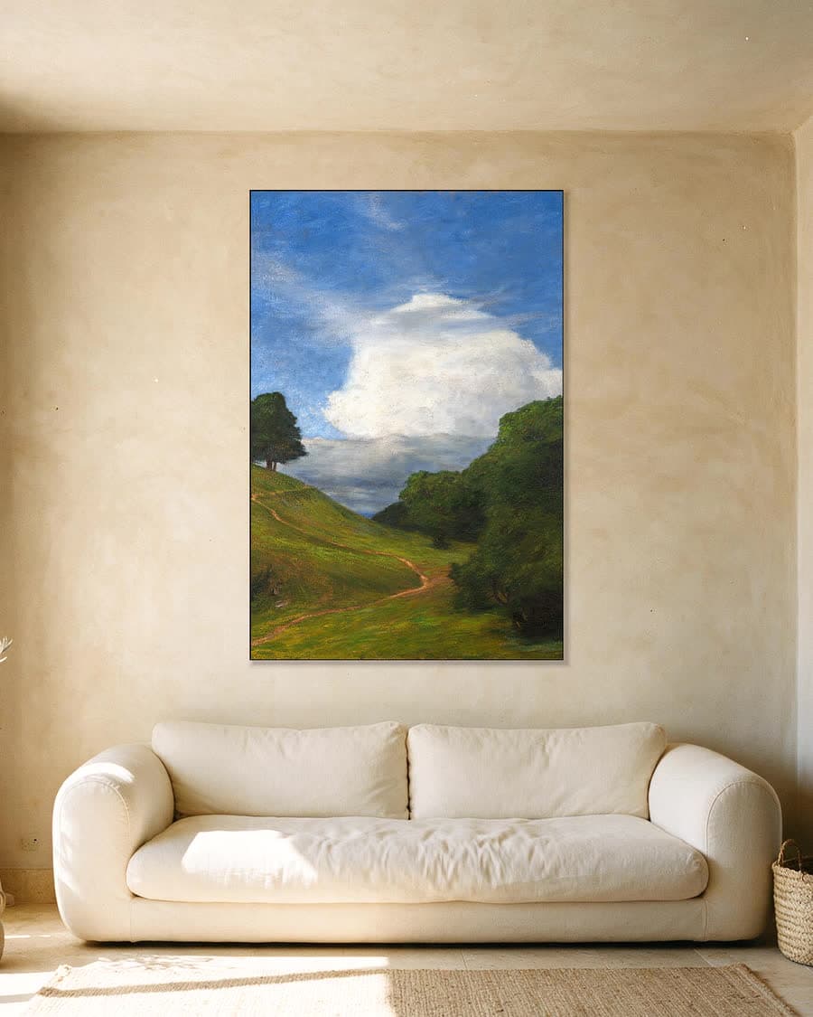 De wolk (Molnet, 1896) in een aluminium frame aan dezelfde muur