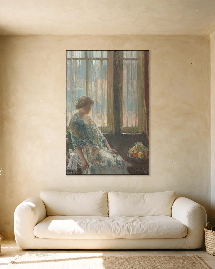 Het New Yorkse raam in een aluminium frame aan dezelfde muur