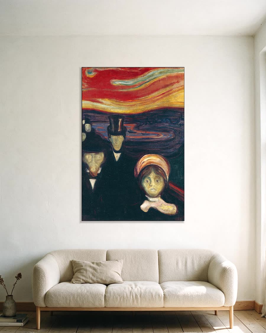 Angst in een aluminium frame aan dezelfde muur