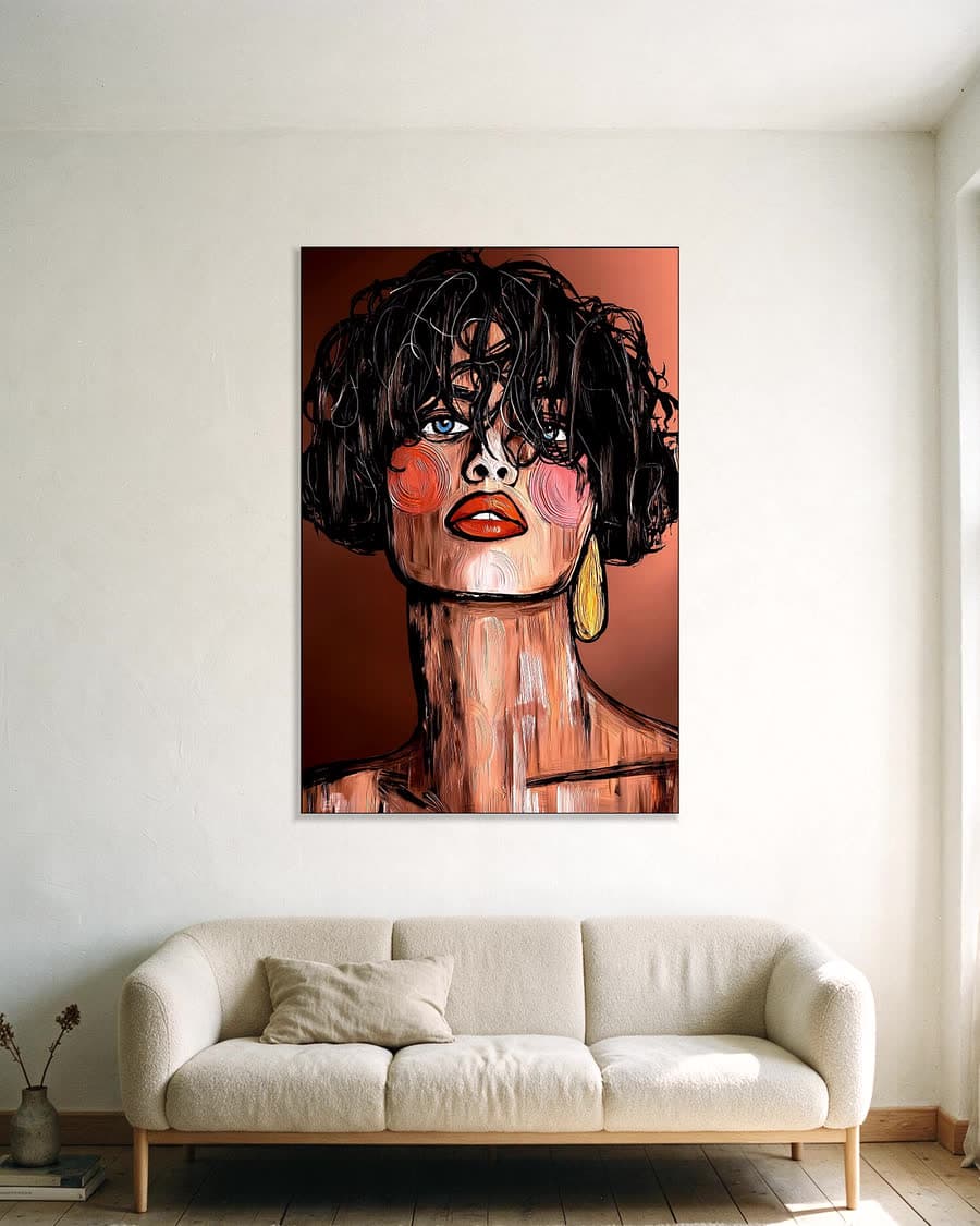 Blauwe blik in een aluminium frame aan dezelfde muur
