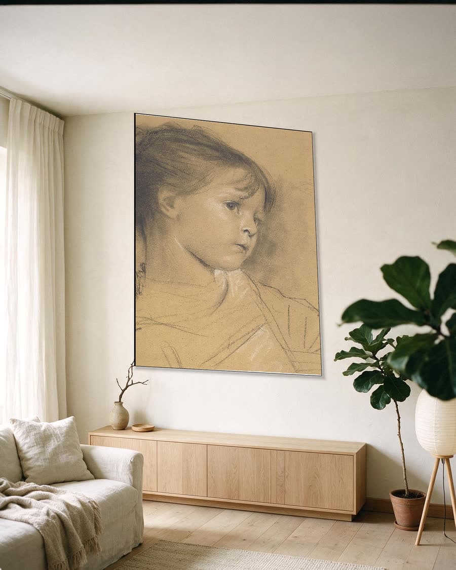 Annerl in een aluminium frame aan dezelfde muur