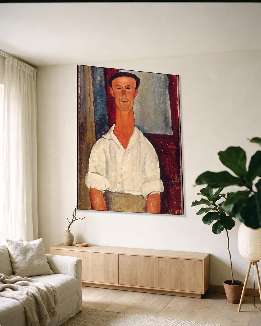 Gaston Modot in een aluminium frame aan dezelfde muur