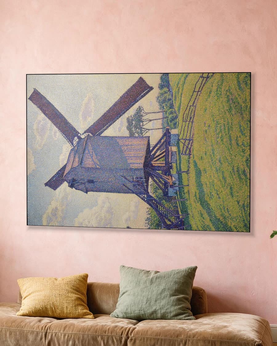 De Kalfmolen in Knokke in een aluminium frame aan dezelfde muur