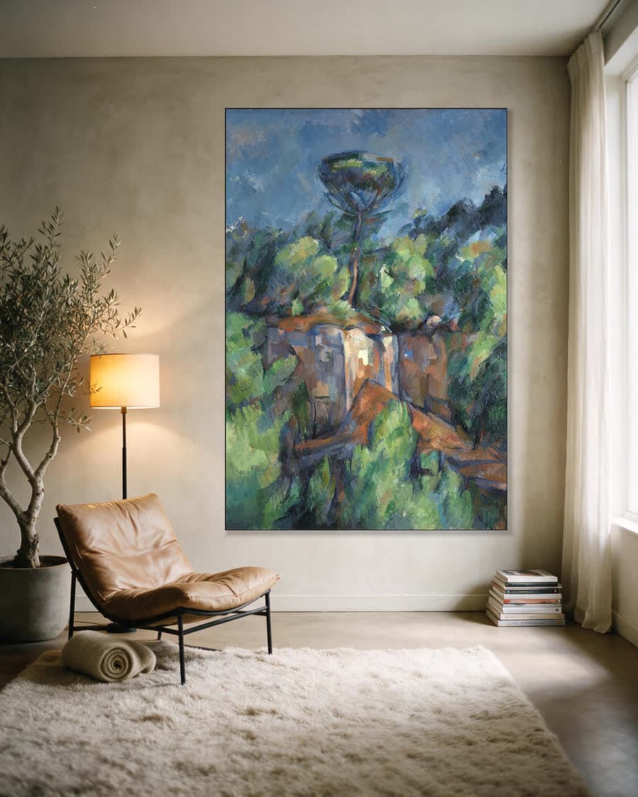 De steengroeve van Bibémus in een aluminium frame aan dezelfde muur