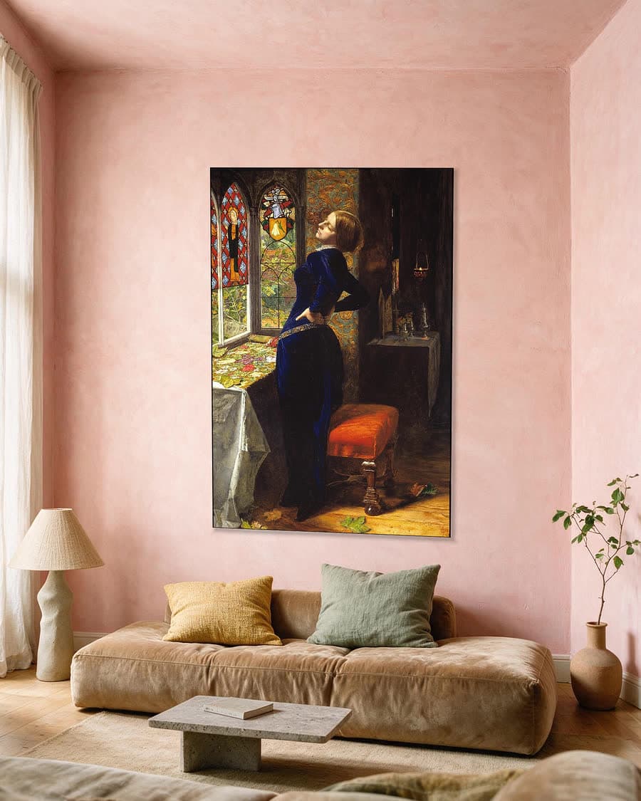 Mariana in een aluminium frame aan dezelfde muur