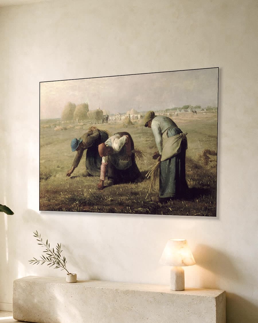 De Korenraapsters in een aluminium frame aan dezelfde muur