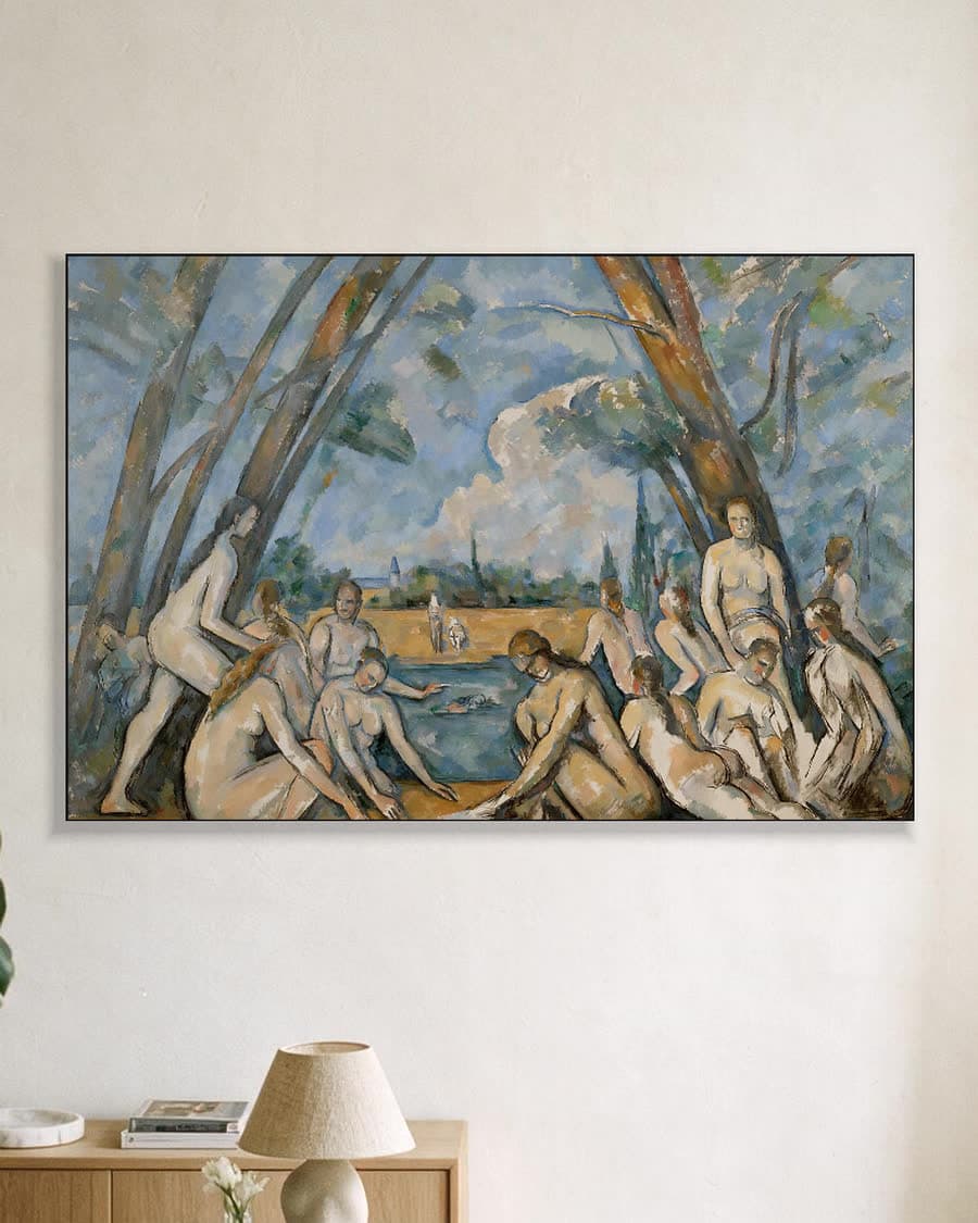 De grote baadsters in een aluminium frame aan dezelfde muur