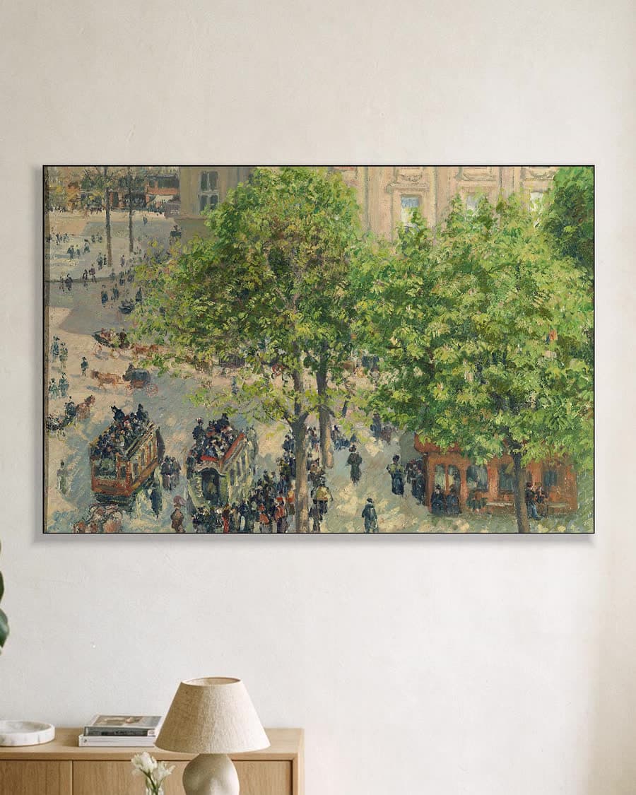 Place du Théâtre-Français, lente in een aluminium frame aan dezelfde muur