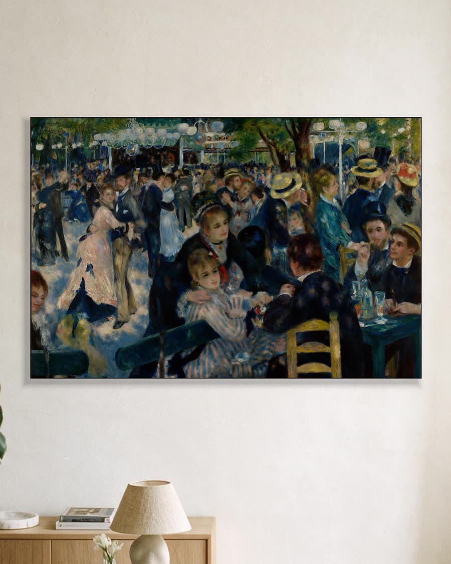 Bal du moulin de la Galette in een aluminium frame aan dezelfde muur