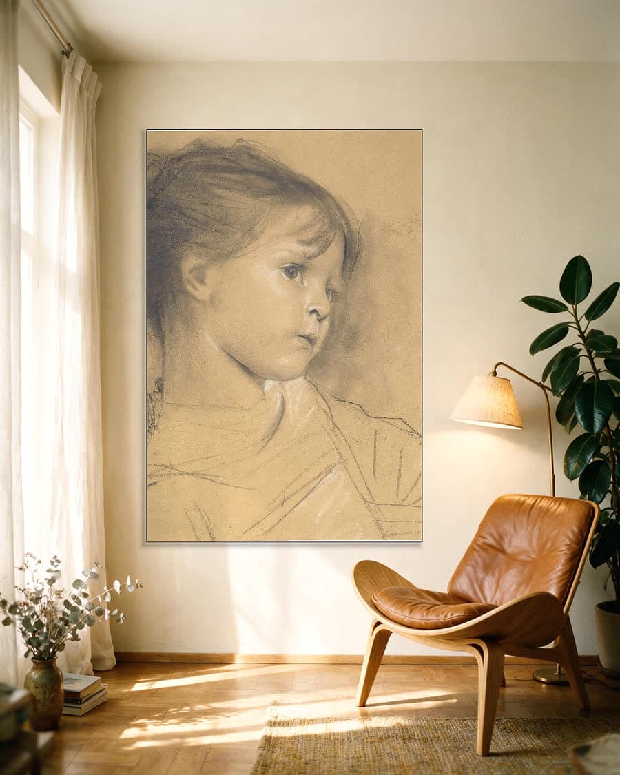 Annerl in een aluminium frame aan dezelfde muur