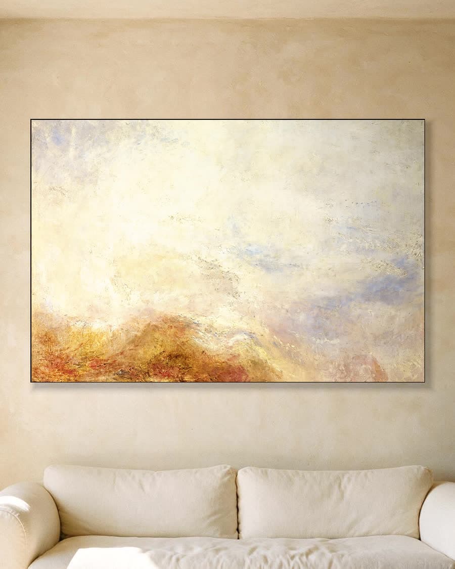 Berglandschap in de Valle d'Aosta in een aluminium frame aan dezelfde muur