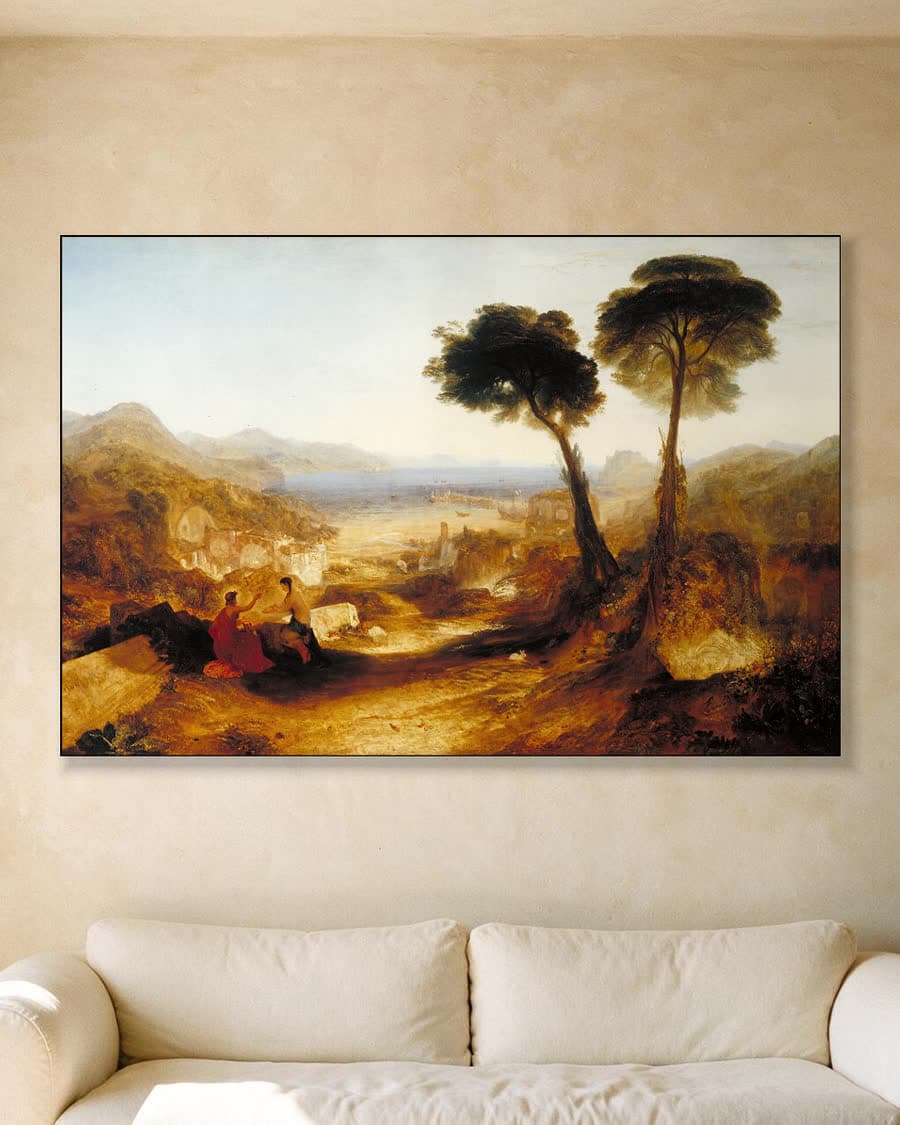 De baai van Baiae in een aluminium frame aan dezelfde muur