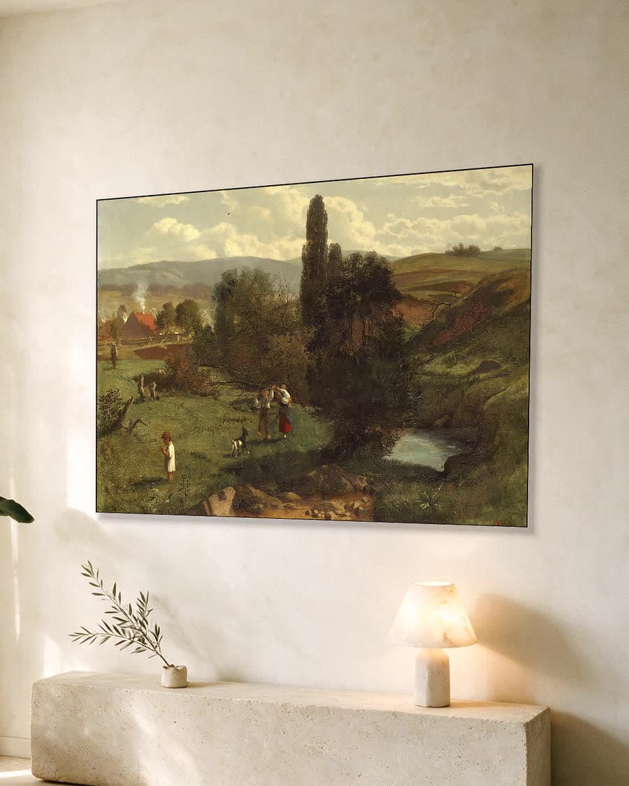 Zomerse Dag op het Platteland in een aluminium frame aan dezelfde muur