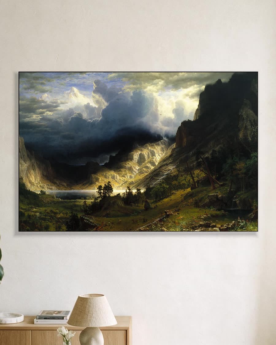 The Rocky Mountains, Lander's Peak in een aluminium frame aan dezelfde muur