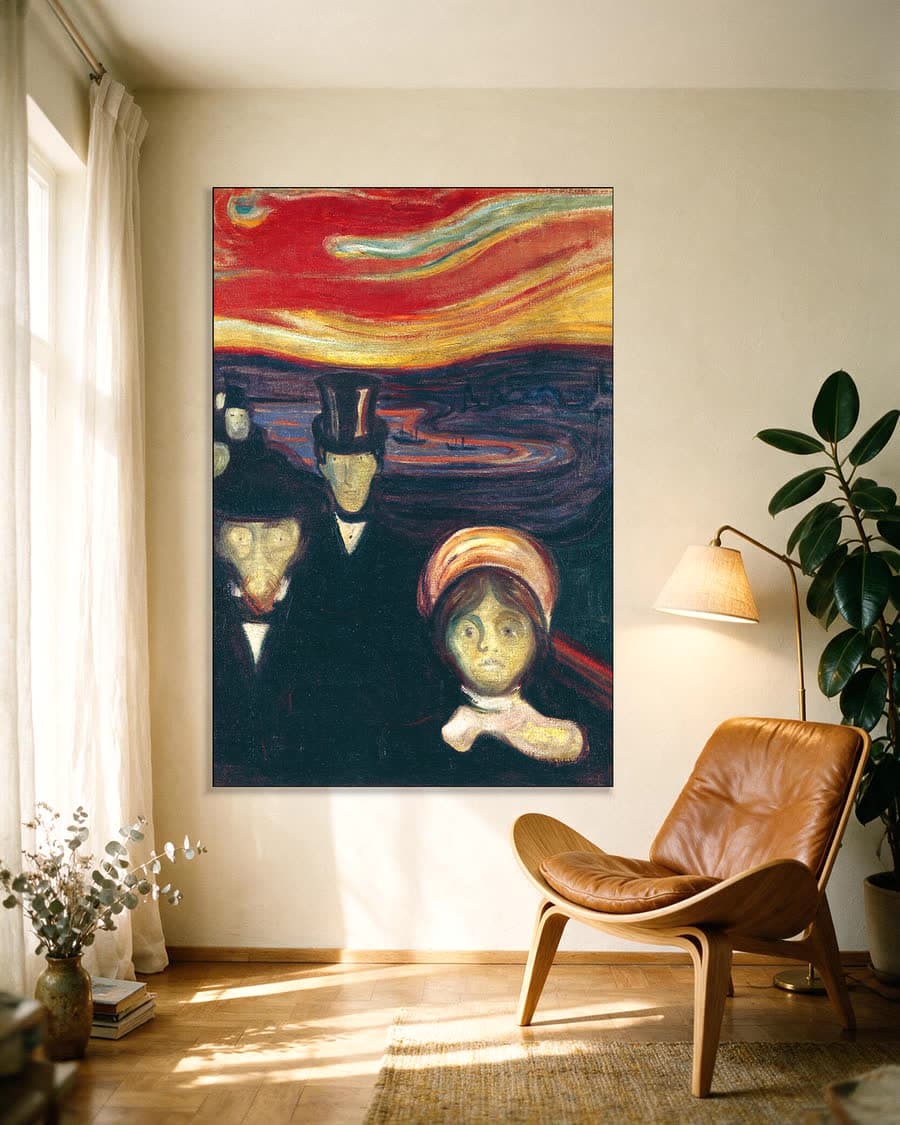 Angst in een aluminium frame aan dezelfde muur