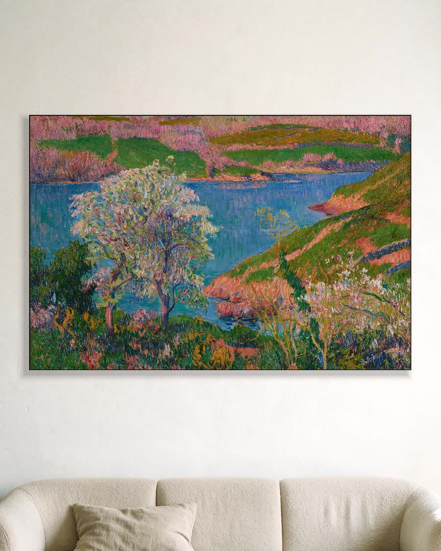 De baai van Goulineau in een aluminium frame aan dezelfde muur