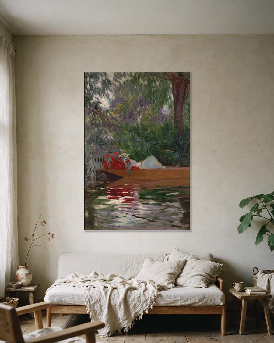 Onder de wilgen in een aluminium frame aan dezelfde muur