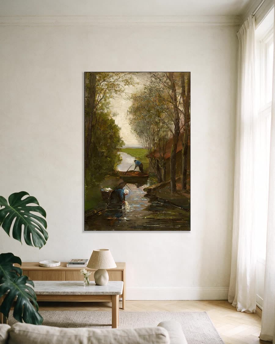 Boerderij bij de sloot in een aluminium frame aan dezelfde muur