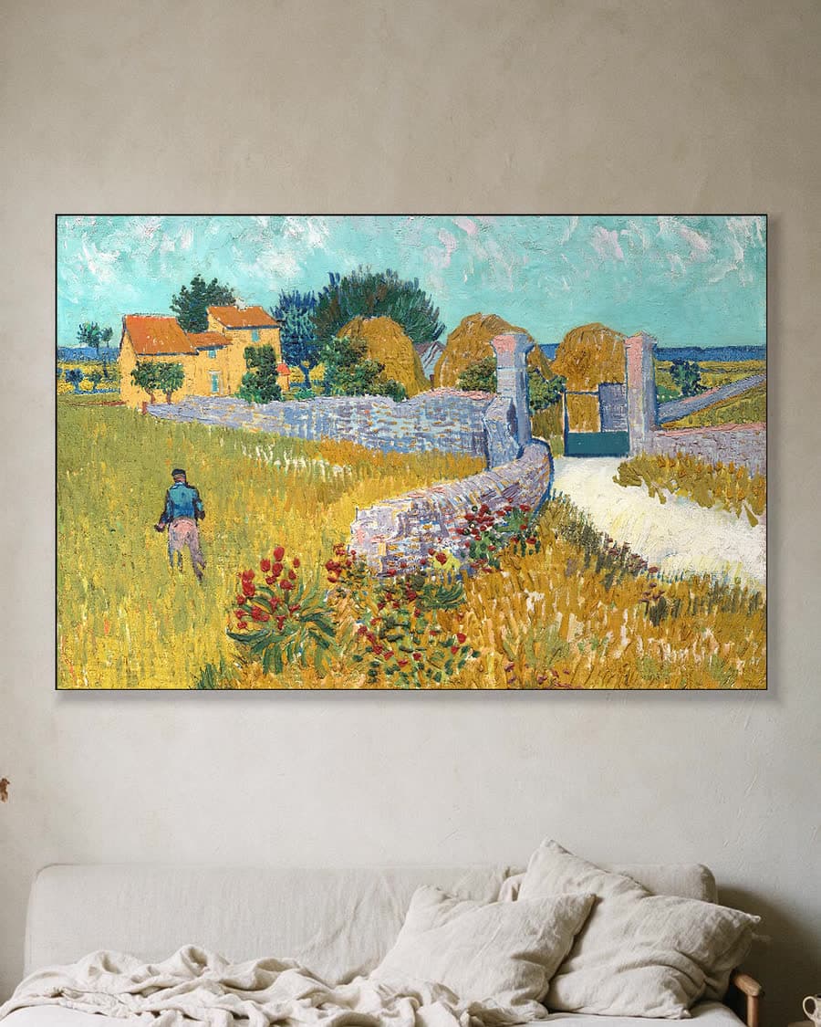 Boerderij in de Provence in een aluminium frame aan dezelfde muur