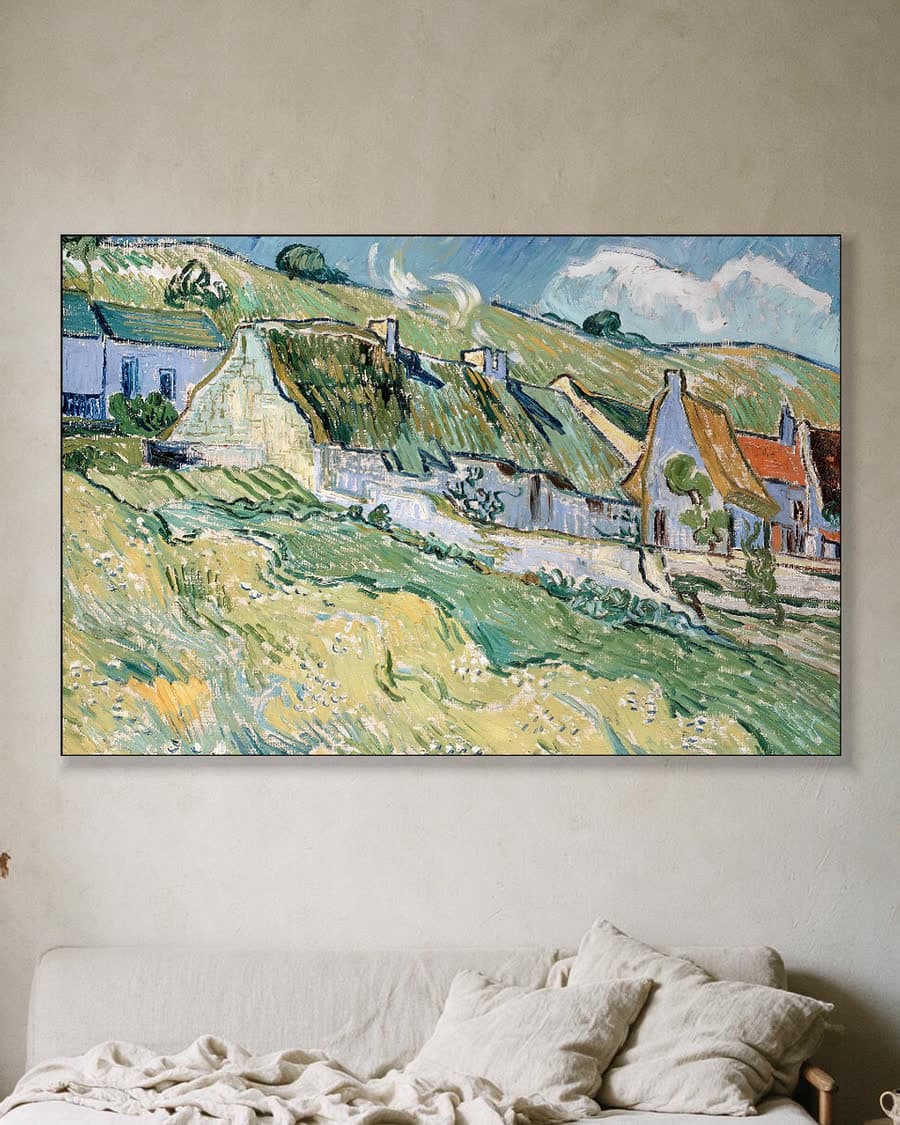 Boerenhuisjes in een aluminium frame aan dezelfde muur