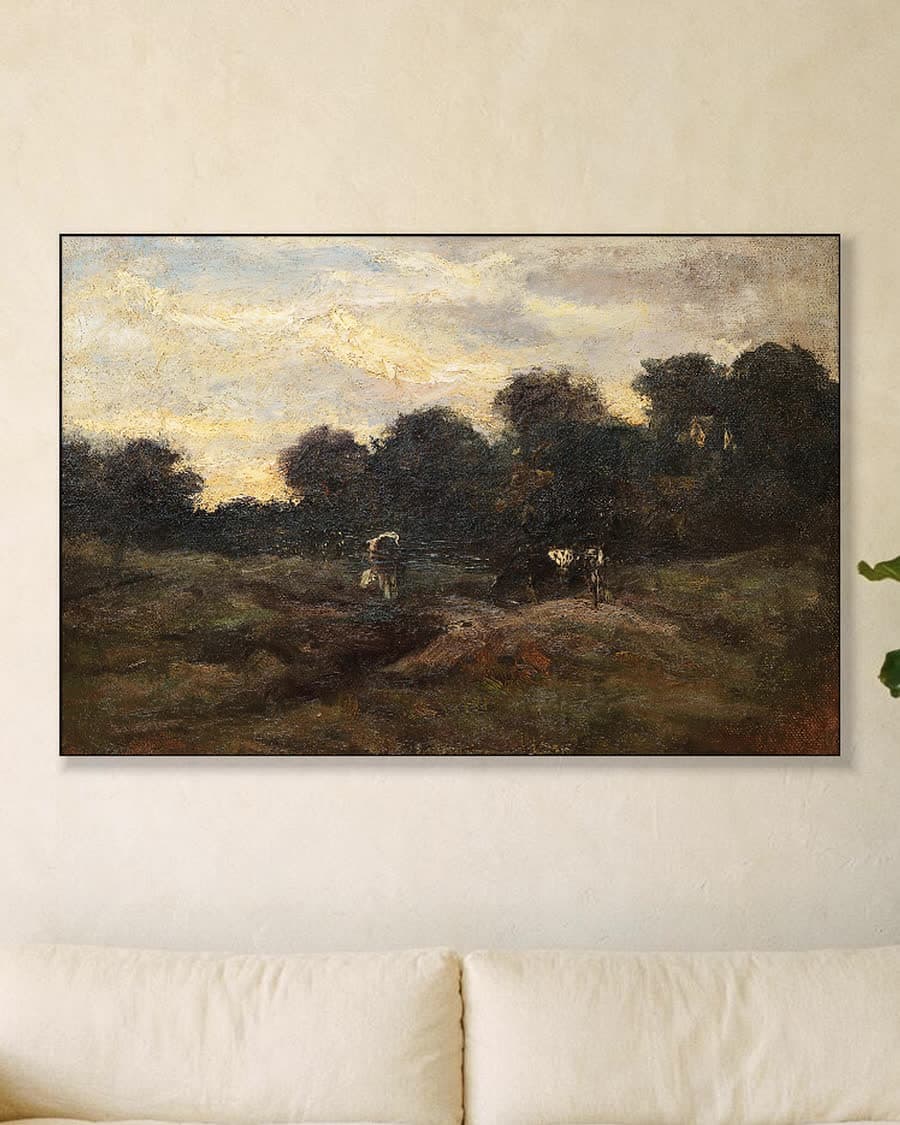 Koeien in de wei in een aluminium frame aan dezelfde muur