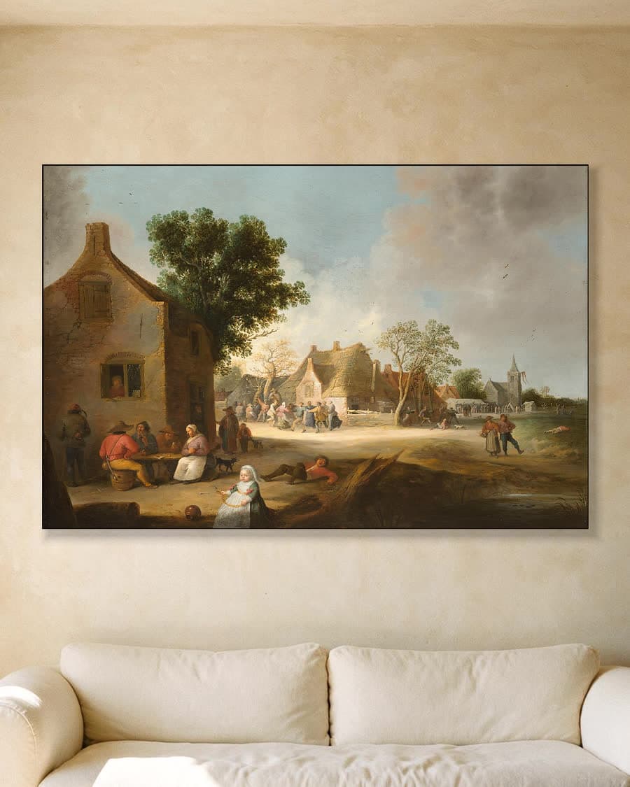 Boerenkermis in een aluminium frame aan dezelfde muur