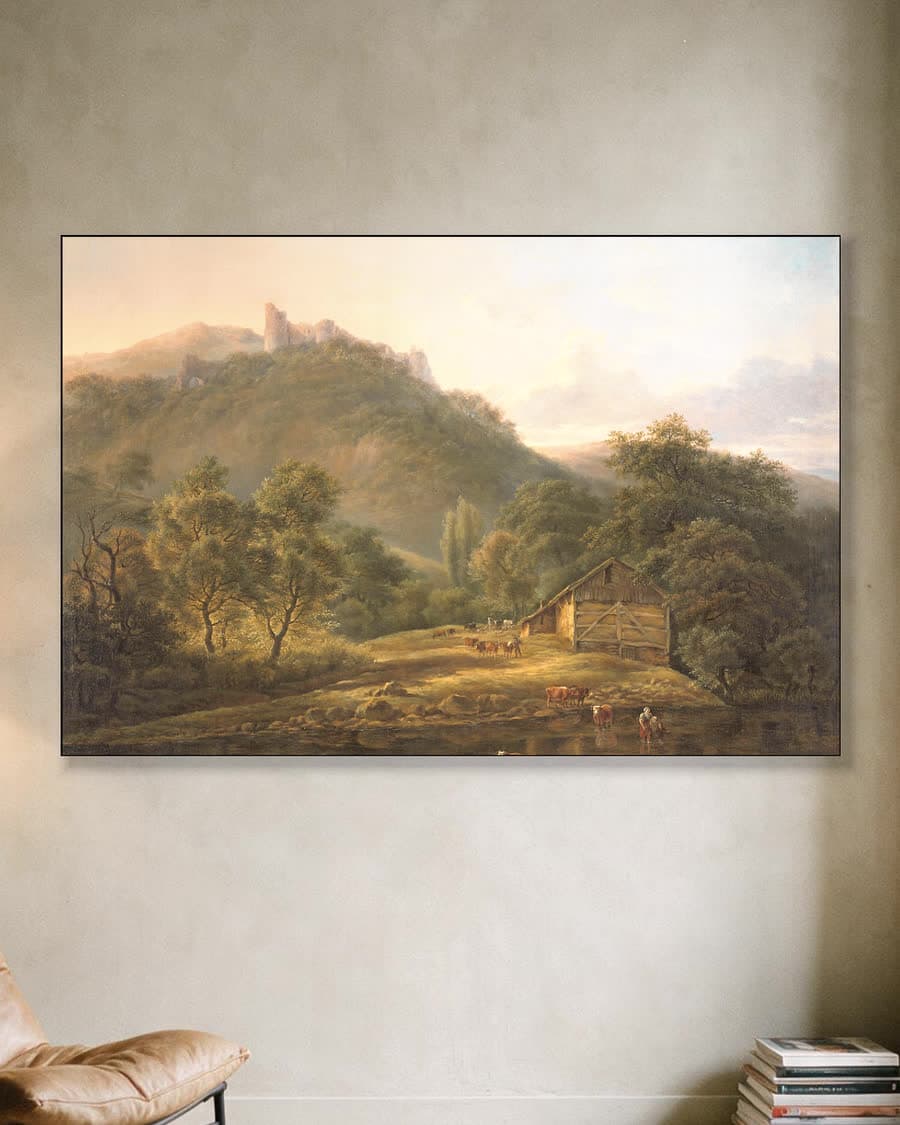Aan de Samber in een aluminium frame aan dezelfde muur