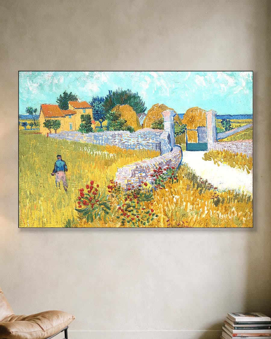 Boerderij in de Provence in een aluminium frame aan dezelfde muur