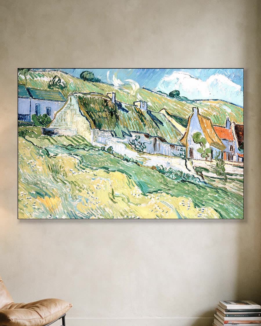 Boerenhuisjes in een aluminium frame aan dezelfde muur