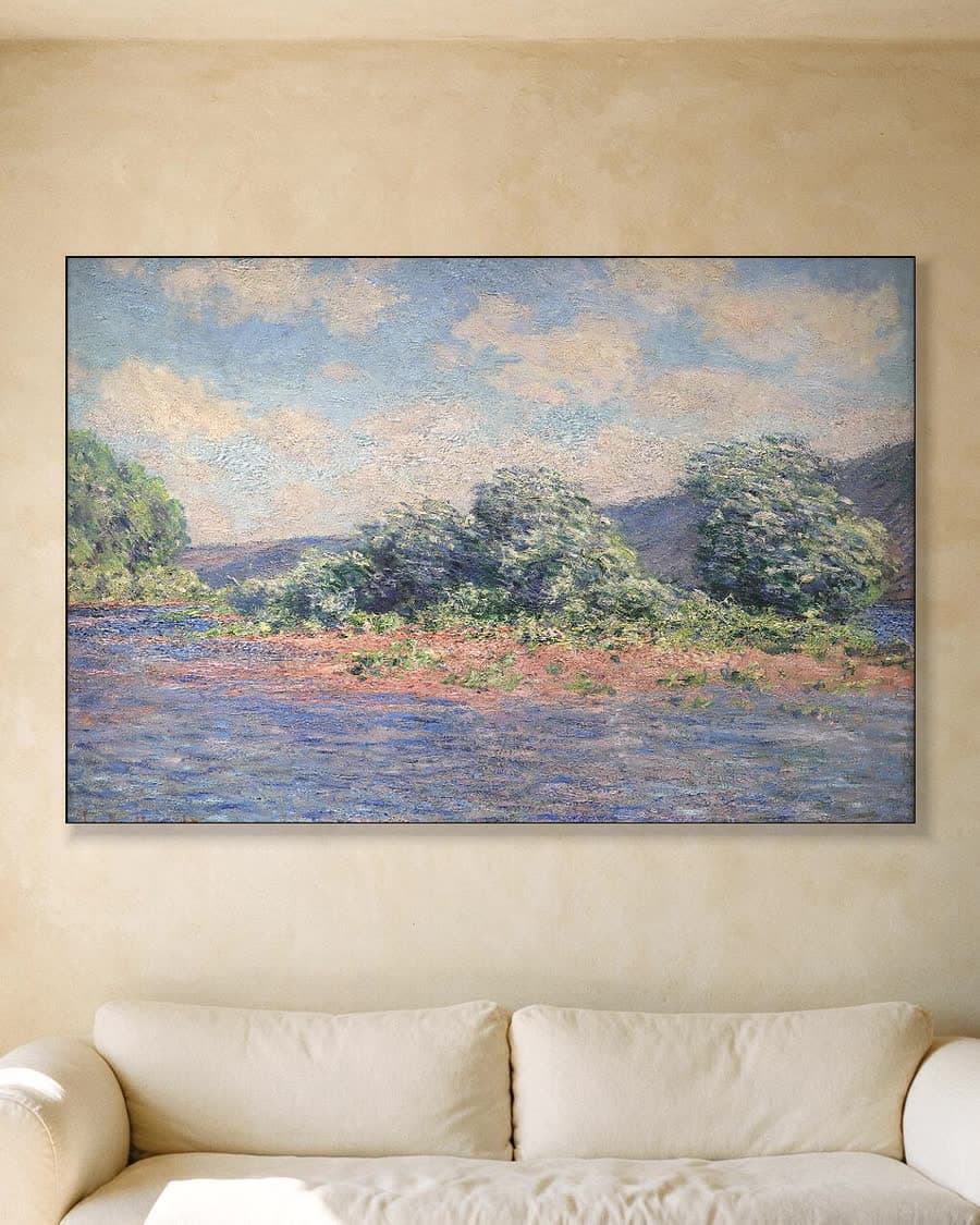 De Seine bij Port-Villez in een aluminium frame aan dezelfde muur