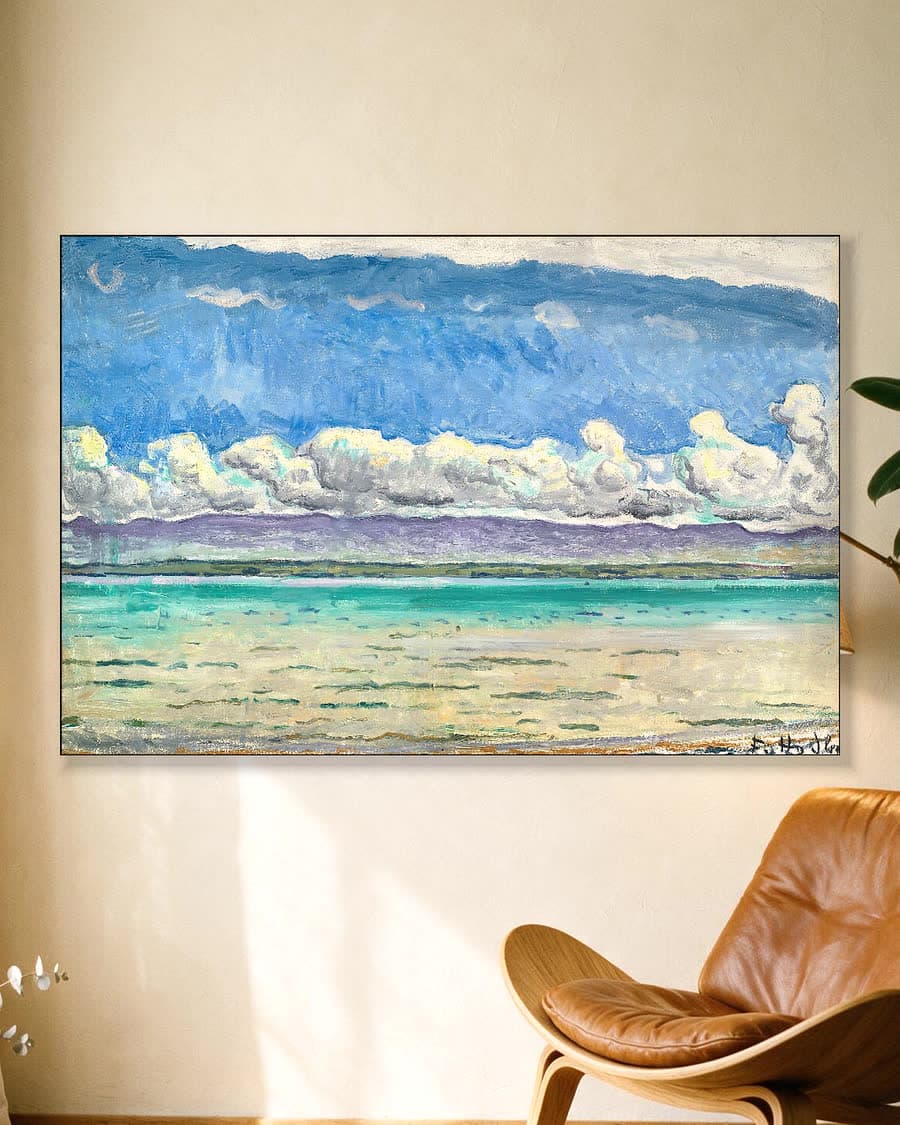 Rust aan het meer in een aluminium frame aan dezelfde muur