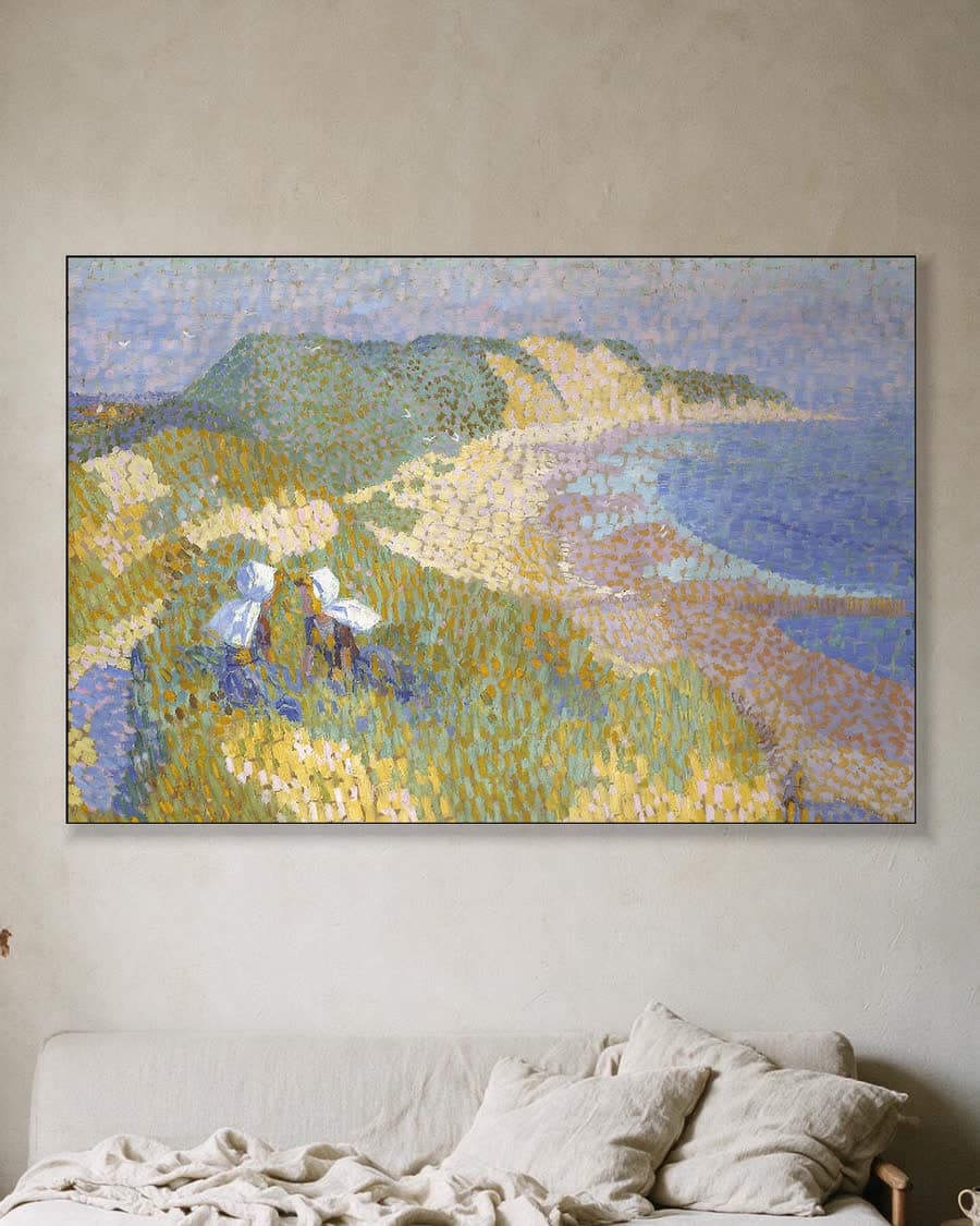 Zee en duin bij Zoutelande in een aluminium frame aan dezelfde muur