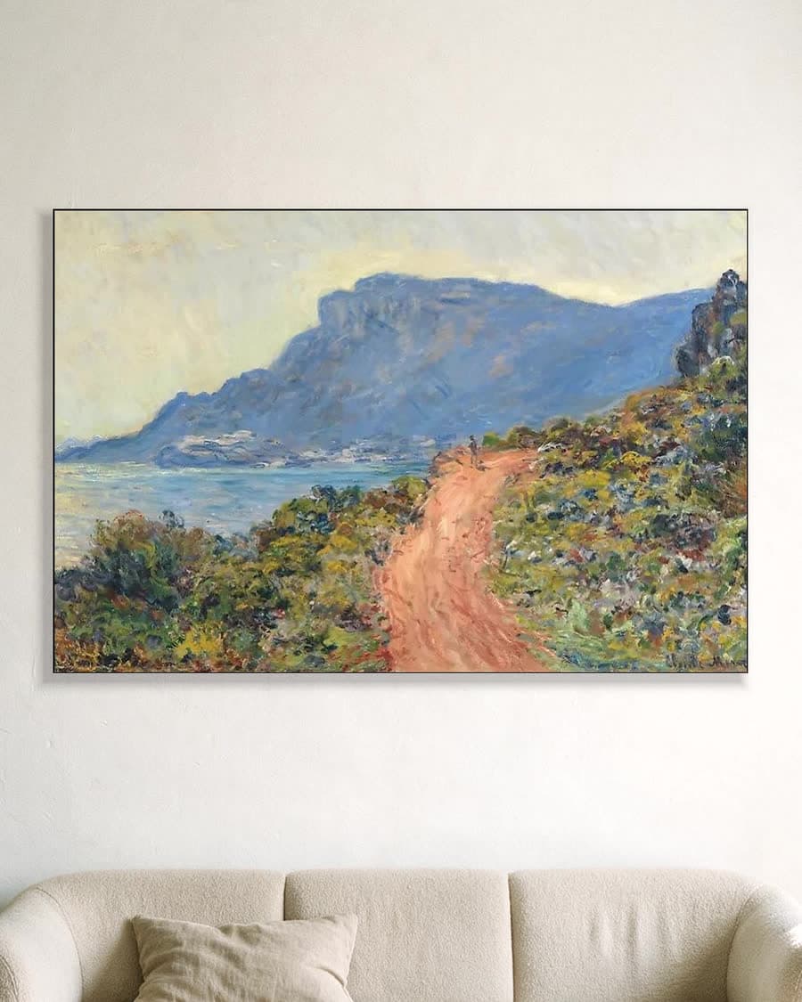 De Corniche bij Monaco in een aluminium frame aan dezelfde muur