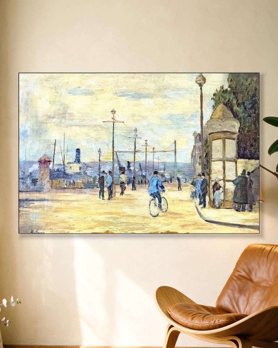 De Seine bij Charenton, ca. 1885 in een aluminium frame aan dezelfde muur