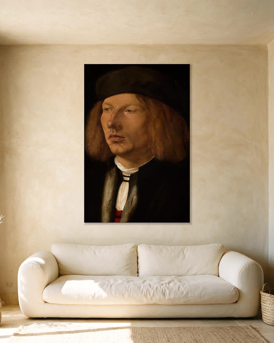 Burkhard van Speyer in een aluminium frame aan dezelfde muur