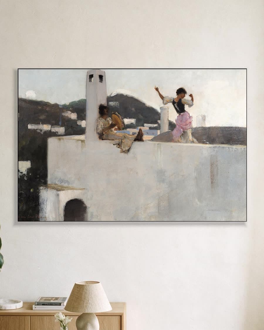 Capri (ca. 1878) in een aluminium frame aan dezelfde muur
