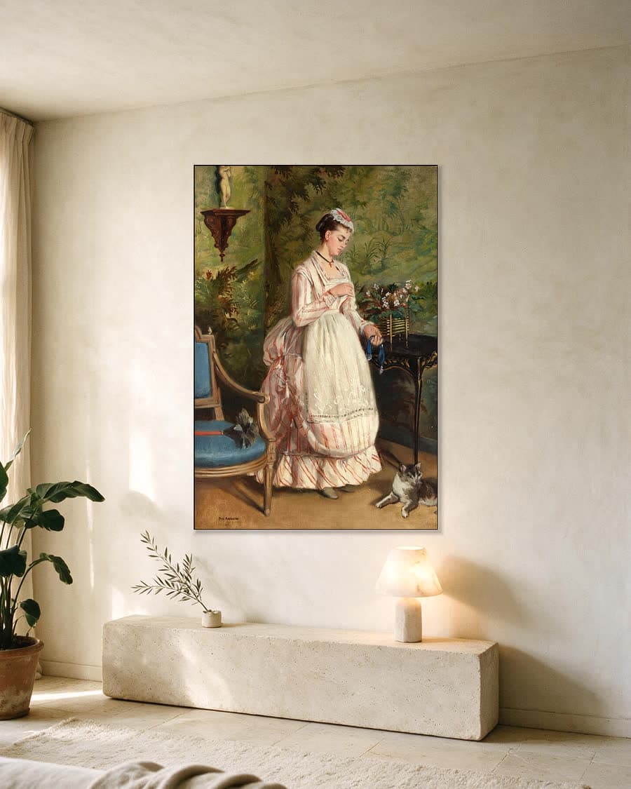 De kamenierster in een aluminium frame aan dezelfde muur