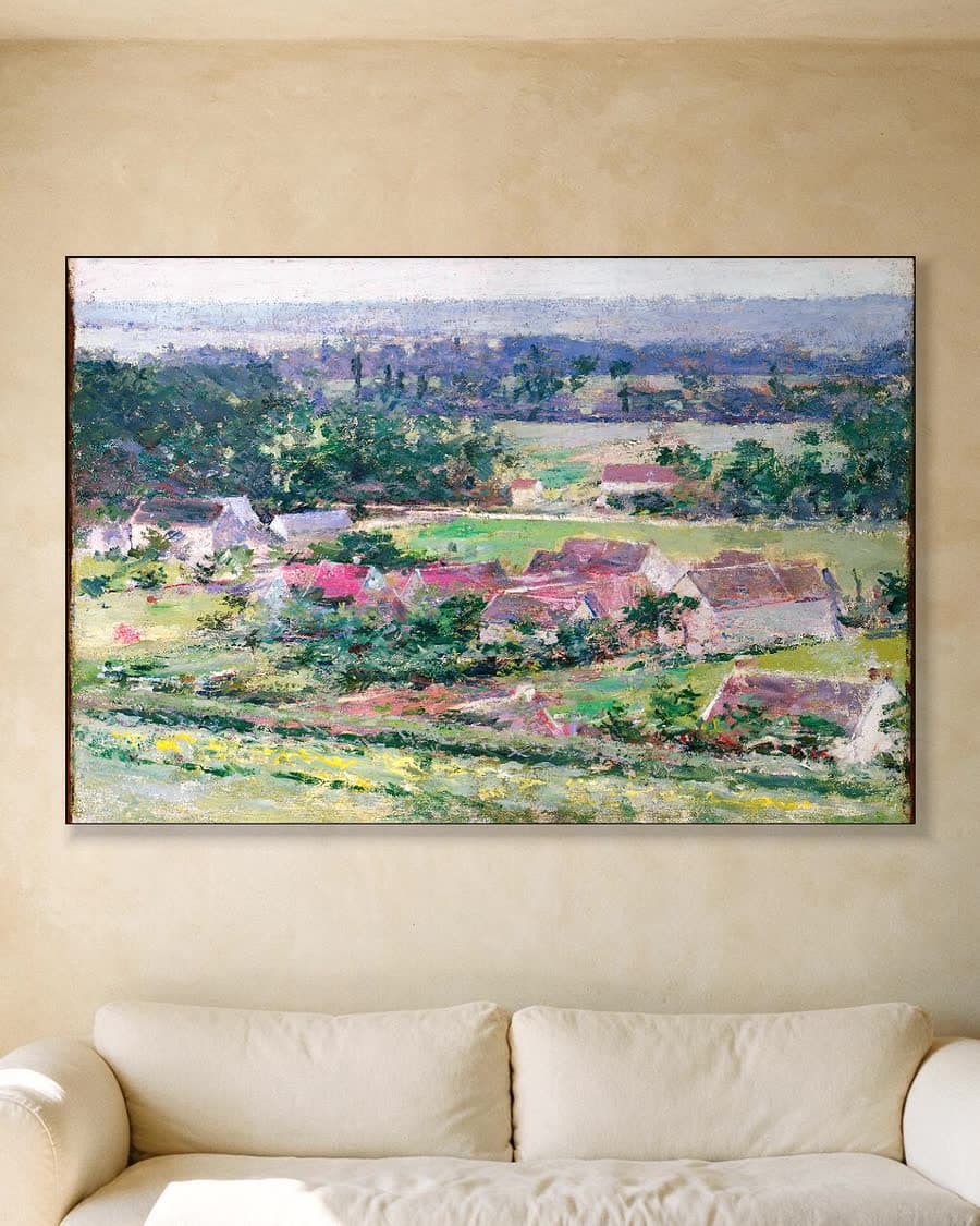 Uitzicht op Giverny in een aluminium frame aan dezelfde muur