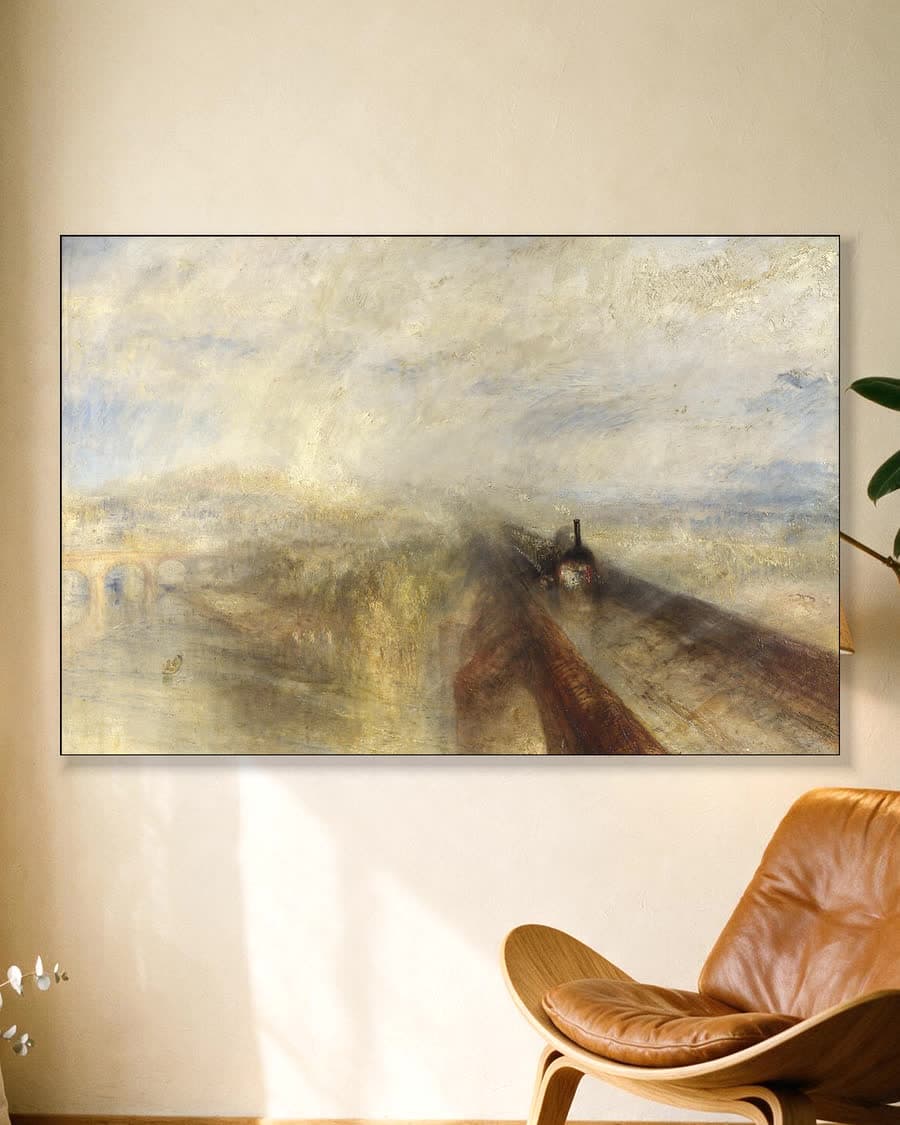Regen, stoom en snelheid in een aluminium frame aan dezelfde muur