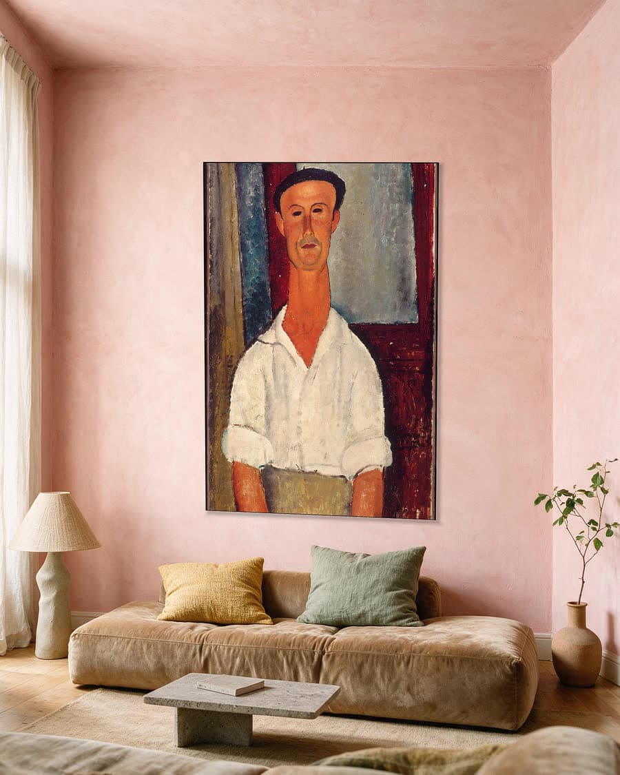 Gaston Modot in een aluminium frame aan dezelfde muur