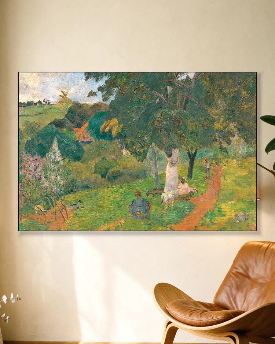 Komen en gaan, Martinique in een aluminium frame aan dezelfde muur