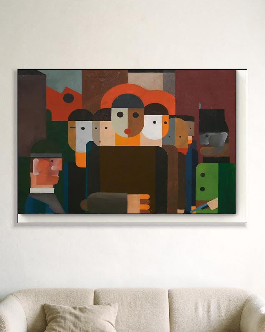 Demontstration in een aluminium frame aan dezelfde muur