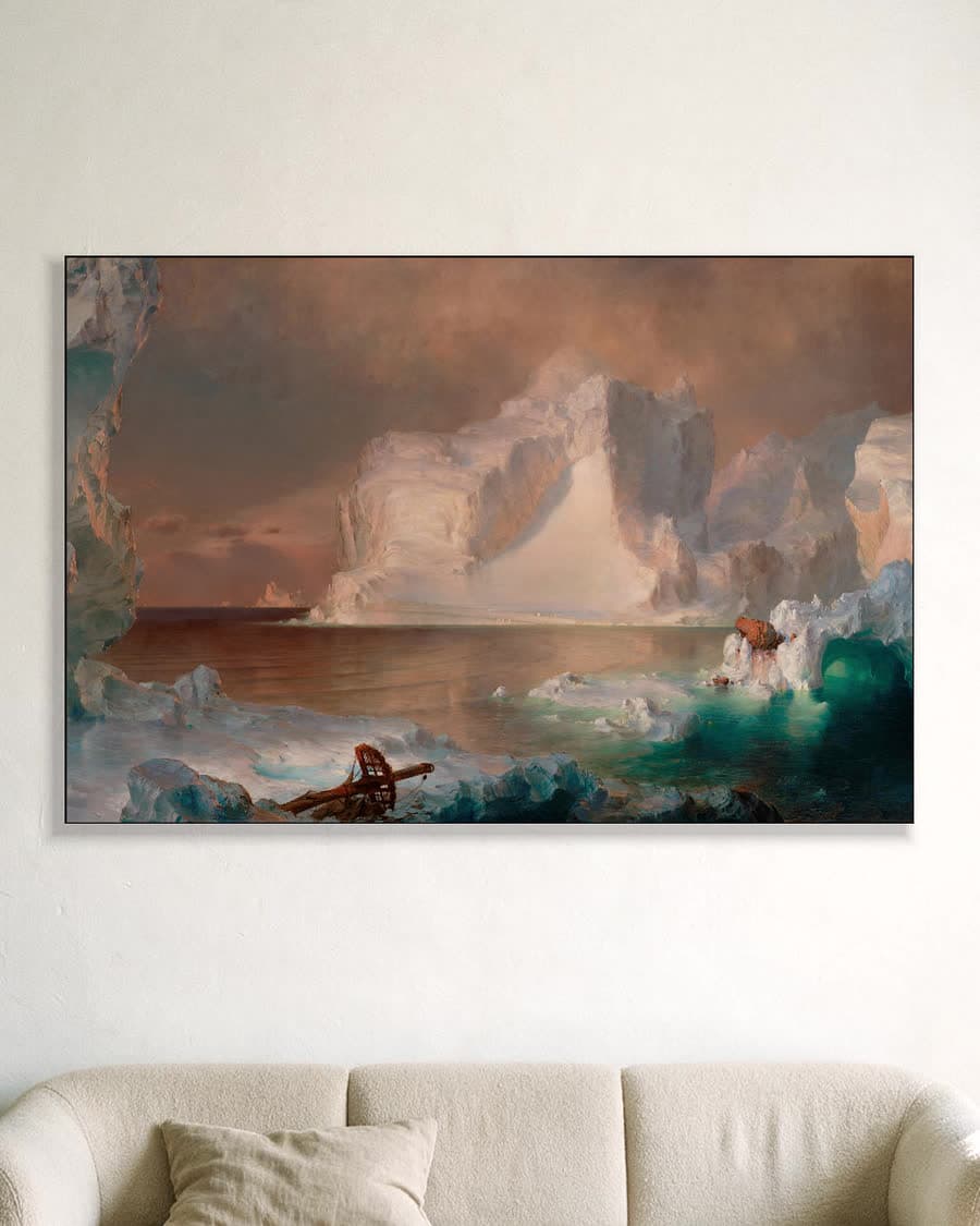 De ijsbergen in een aluminium frame aan dezelfde muur