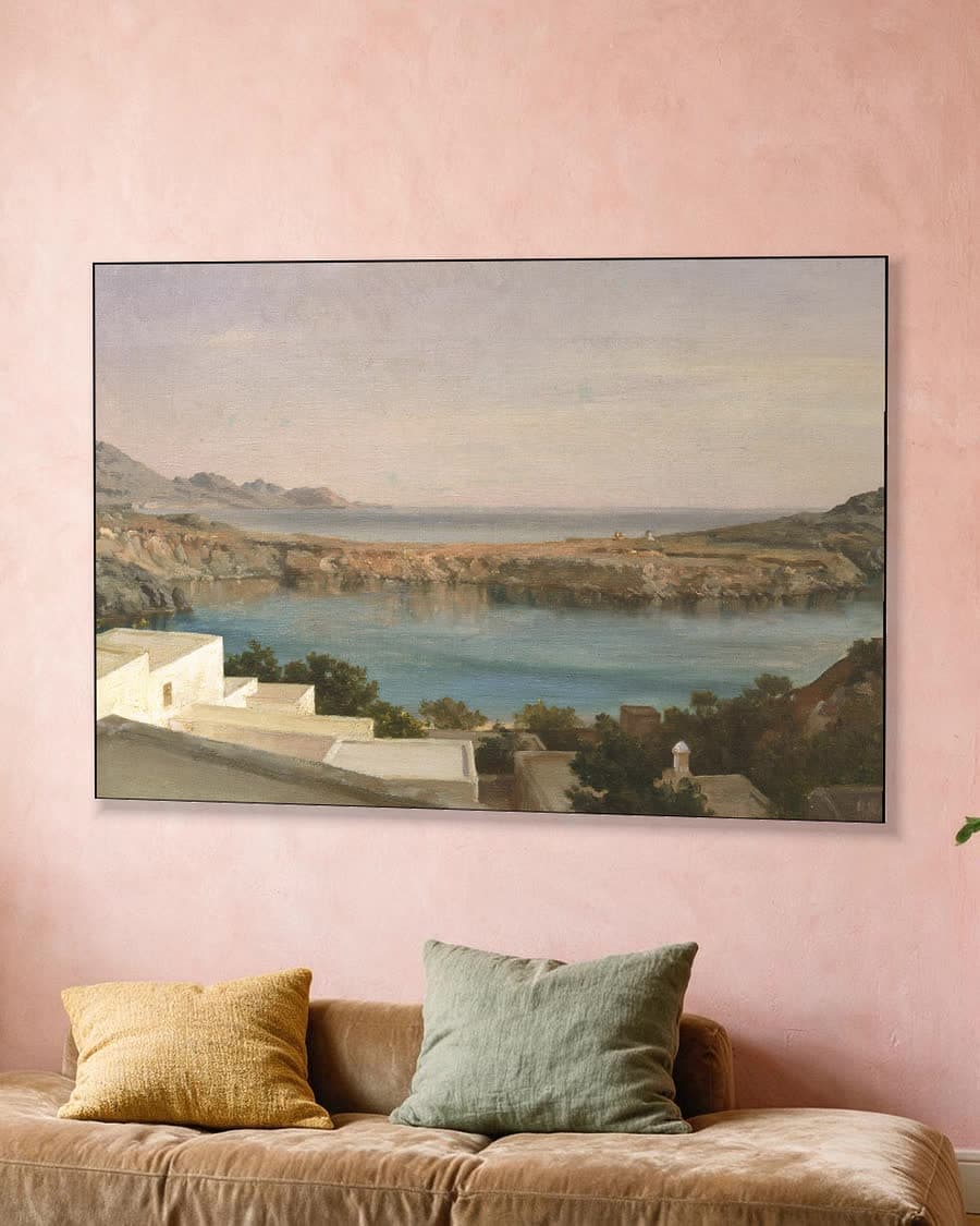 Lindos op Rhodos in een aluminium frame aan dezelfde muur