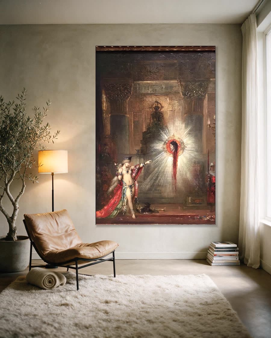 De verschijning in een aluminium frame aan dezelfde muur