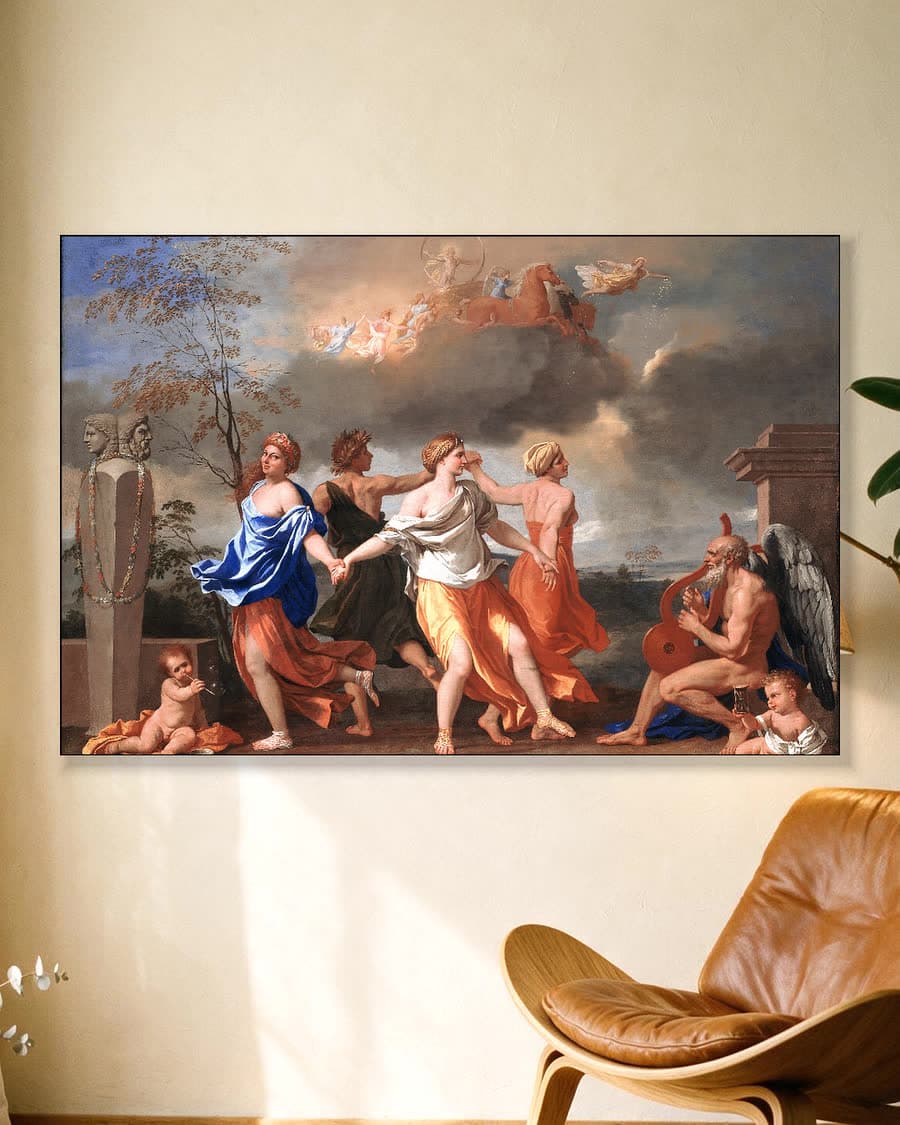 Dans op de maat van de tijd in een aluminium frame aan dezelfde muur