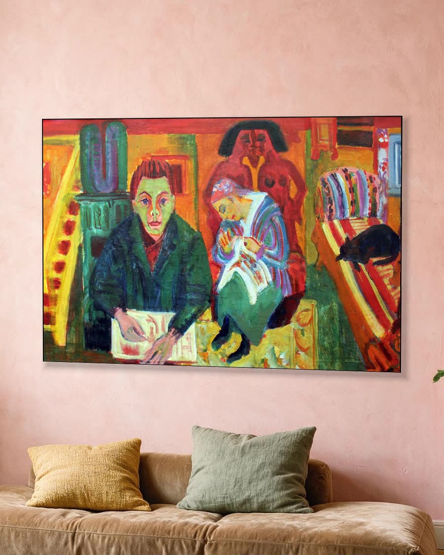 De woonkamer in een aluminium frame aan dezelfde muur
