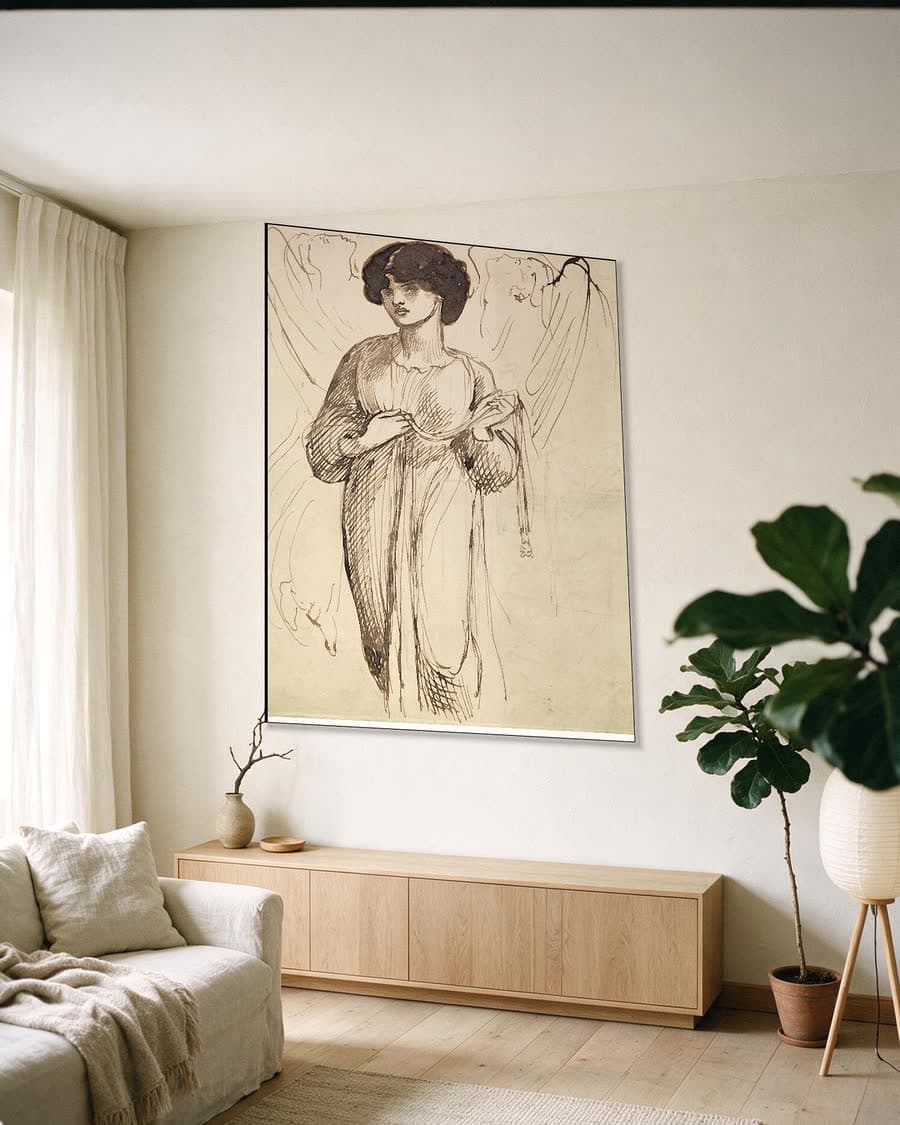 Astarte Syriaca, figuurstudie in een aluminium frame aan dezelfde muur